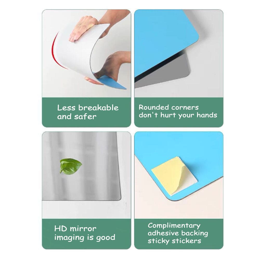 Flexible Mirror Stickers: Self-Adhesive, Non-Glass, for Home, Bathroom, Wardrobe
